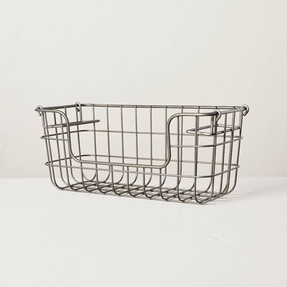 Hearth & Hand Magnolia‎ Small Wire Storage Stacking Basket Pewter - Small - Picture 1 of 6